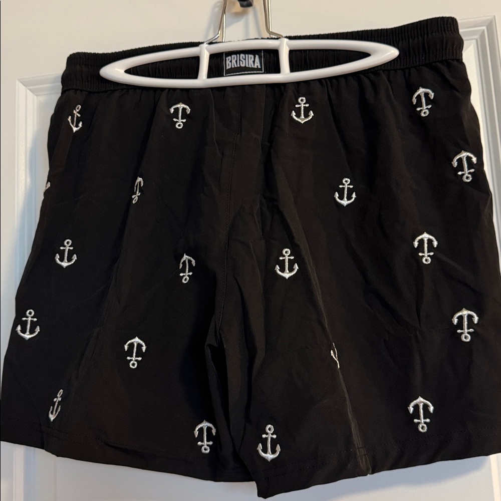 Black Men's Swim Trunks with Quick Dry Feature